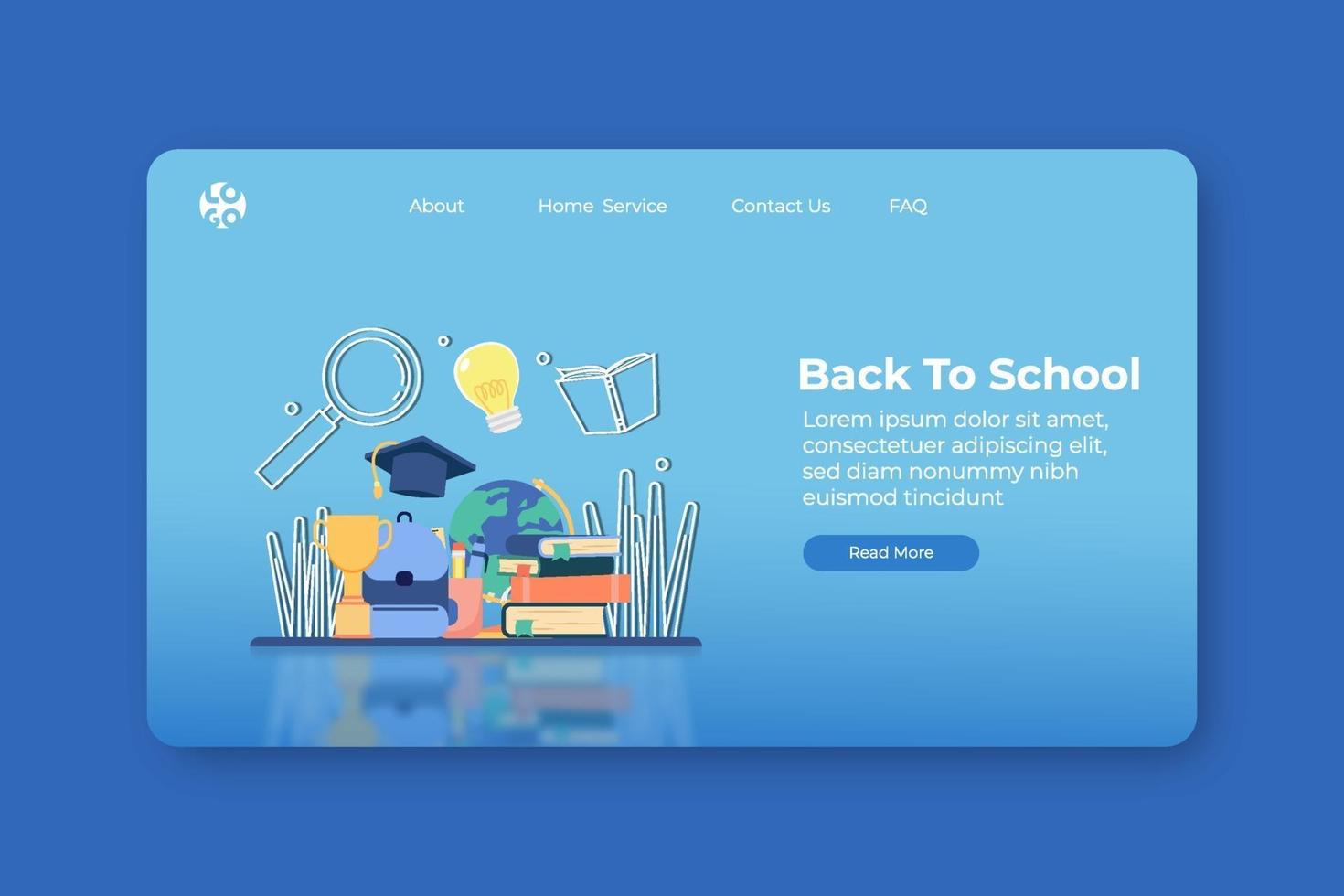 Modern flat design vector illustration, Back To School Landing Page and Web Banner Template. Learning and Study, Collage, Education.