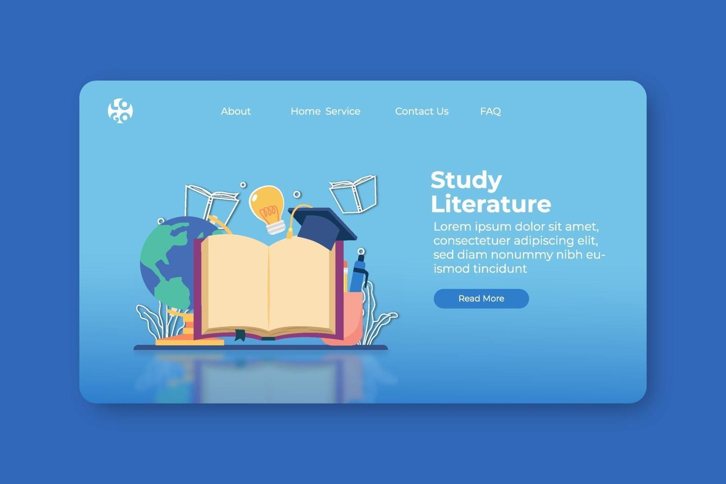 Modern flat design vector illustration. Study Literature Landing Page and Web Banner Template. Reading Book, Research, Study, Back to school, Distance Education, Home Schooling, books is knowledge.