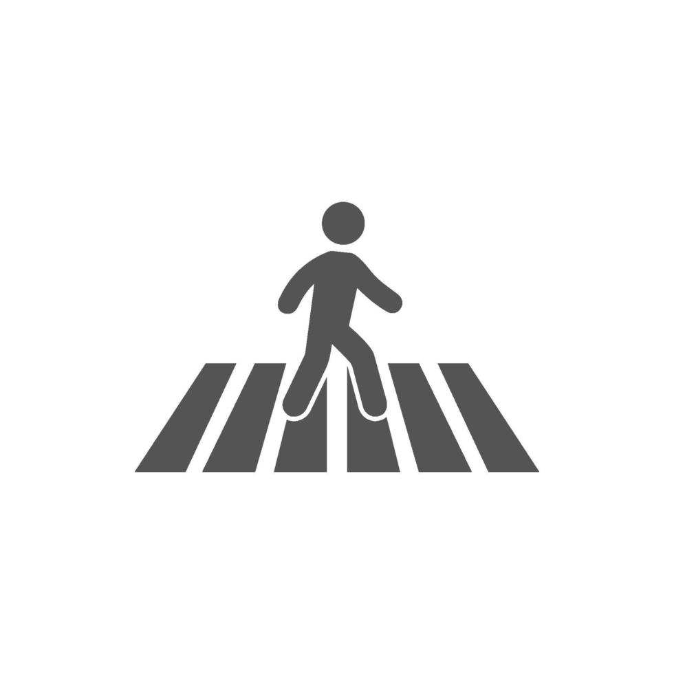 Crosswalk pedestrian vector isolated icon. Human walk crosswalk icon vector