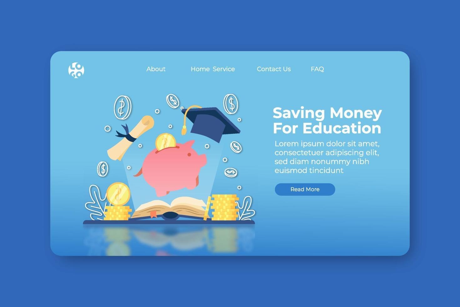 Modern Flat Design Vector Illustration. Saving Money For Education Landing Page and Web Banner Template. Investment in education, Scholarship, Open book with Piggy bank and graduation cap.