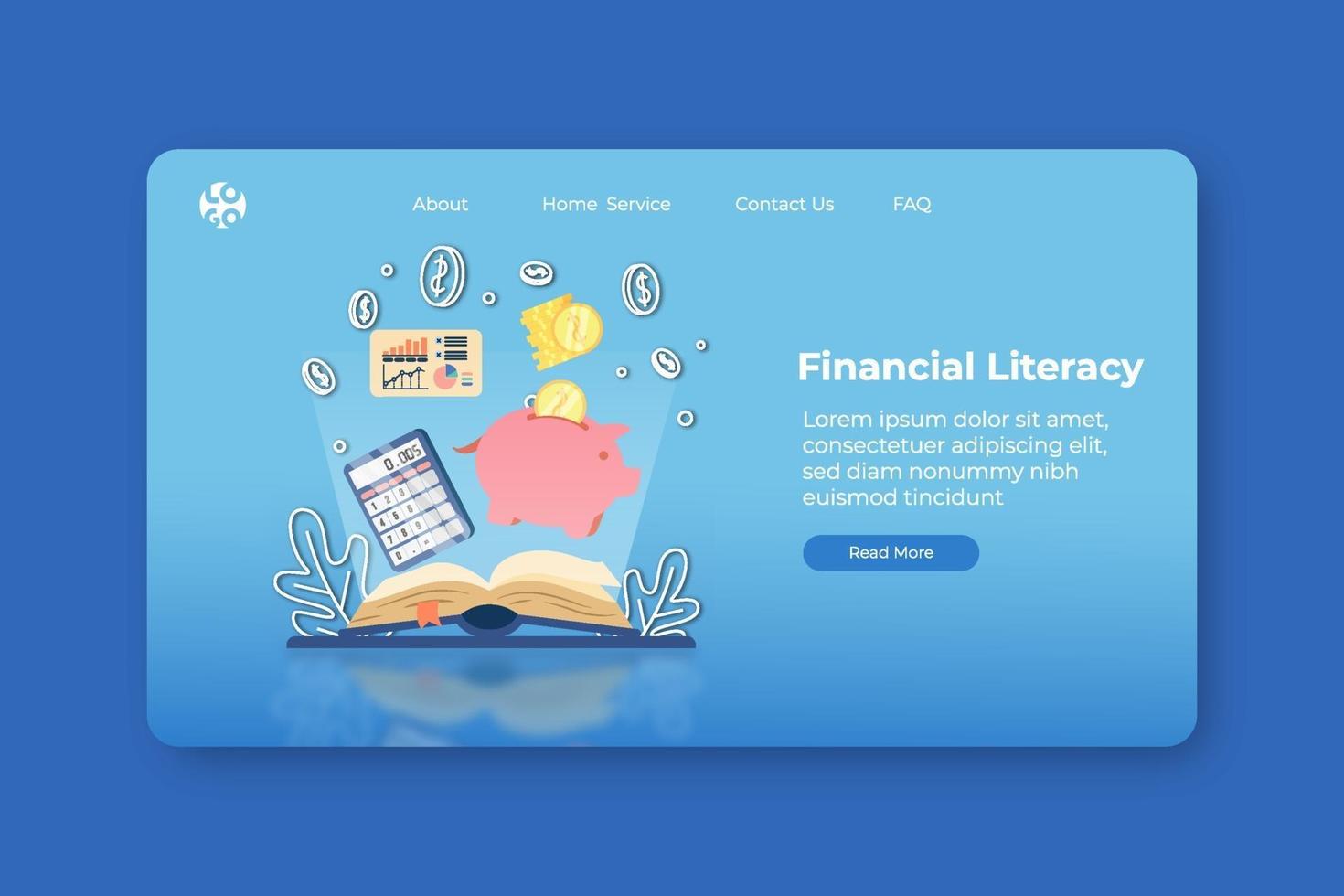 Modern flat design vector illustration. Financial Literacy Landing Page and Web Banner Template. Financial Education, Accounting, e business school, Saving Money, Webinar.