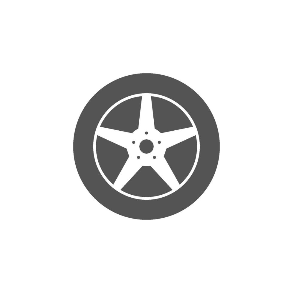 Car wheel vector isolated flat illustration. Car wheel icon on white background