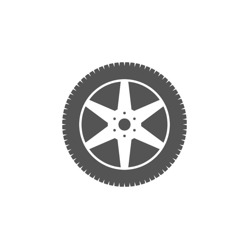 vector de rueda de coche aislado ilustración plana. icono de rueda de coche sobre fondo blanco