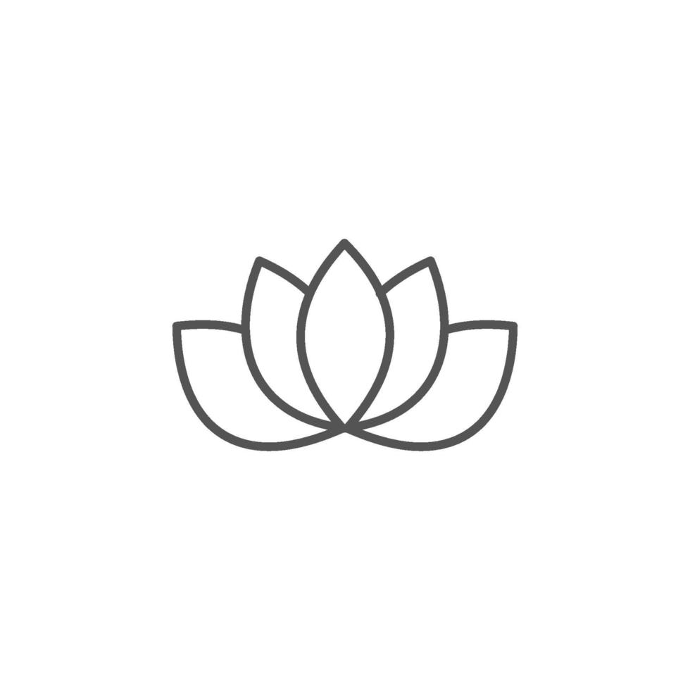 Vector lotus icon on white background