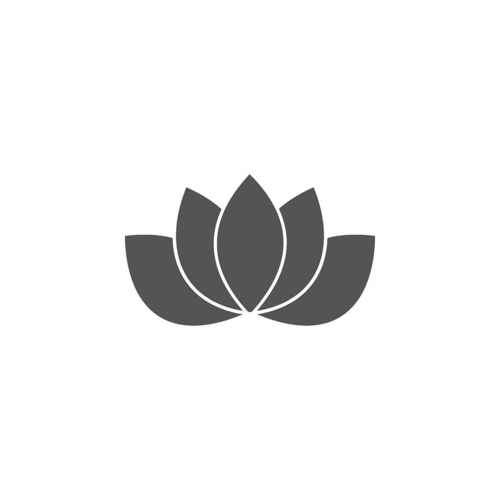 Vector lotus icon on white background