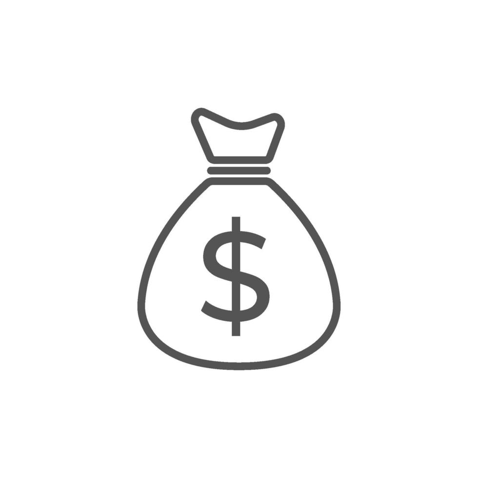 Flat design style money bag sign on white background vector