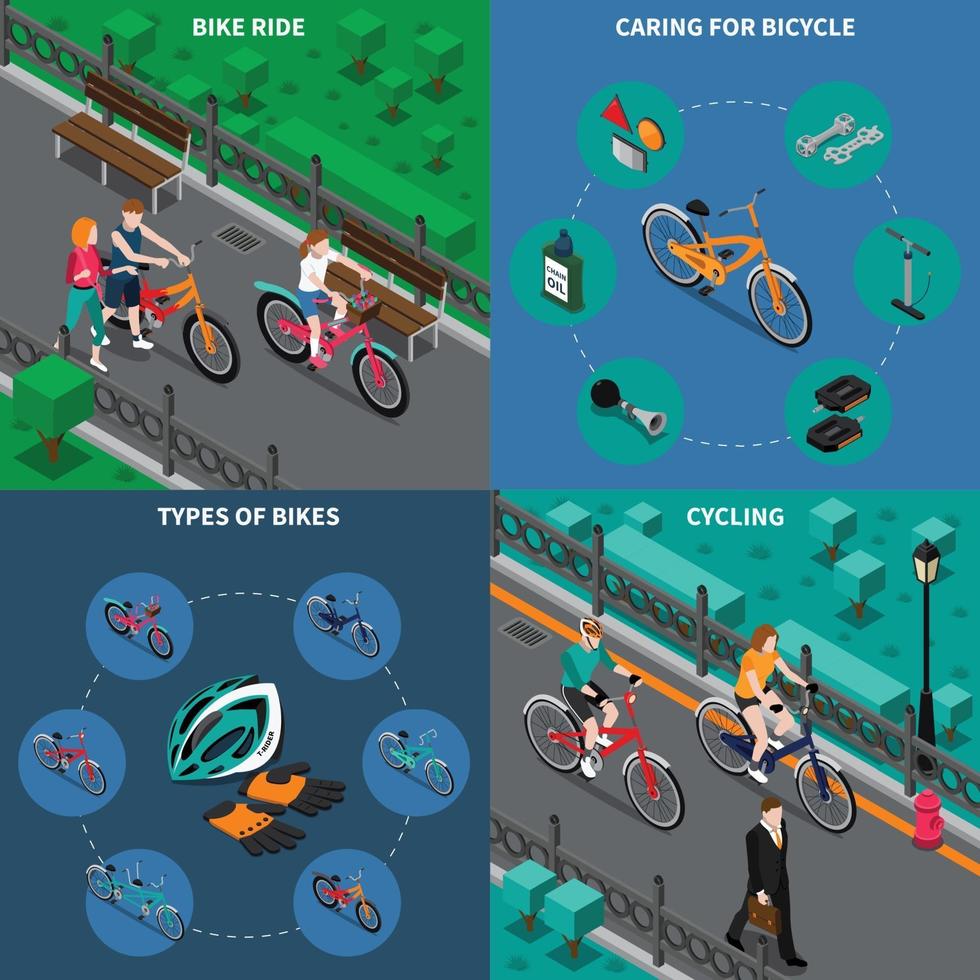 bicycle isometric 2x2 vector