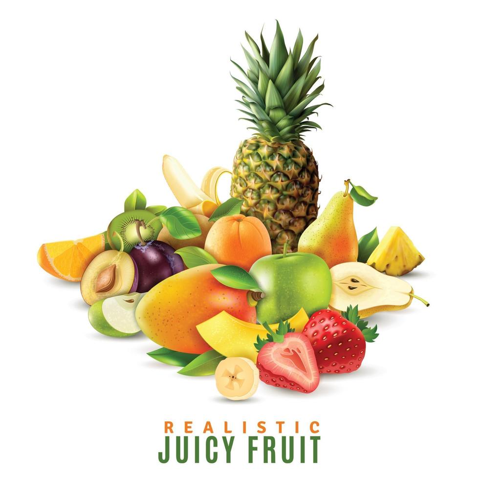 realistic juicy fruit vector