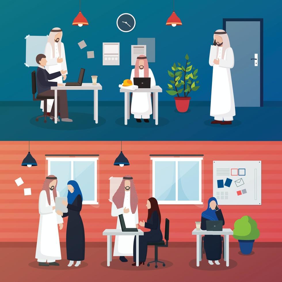 arab business people compositions vector