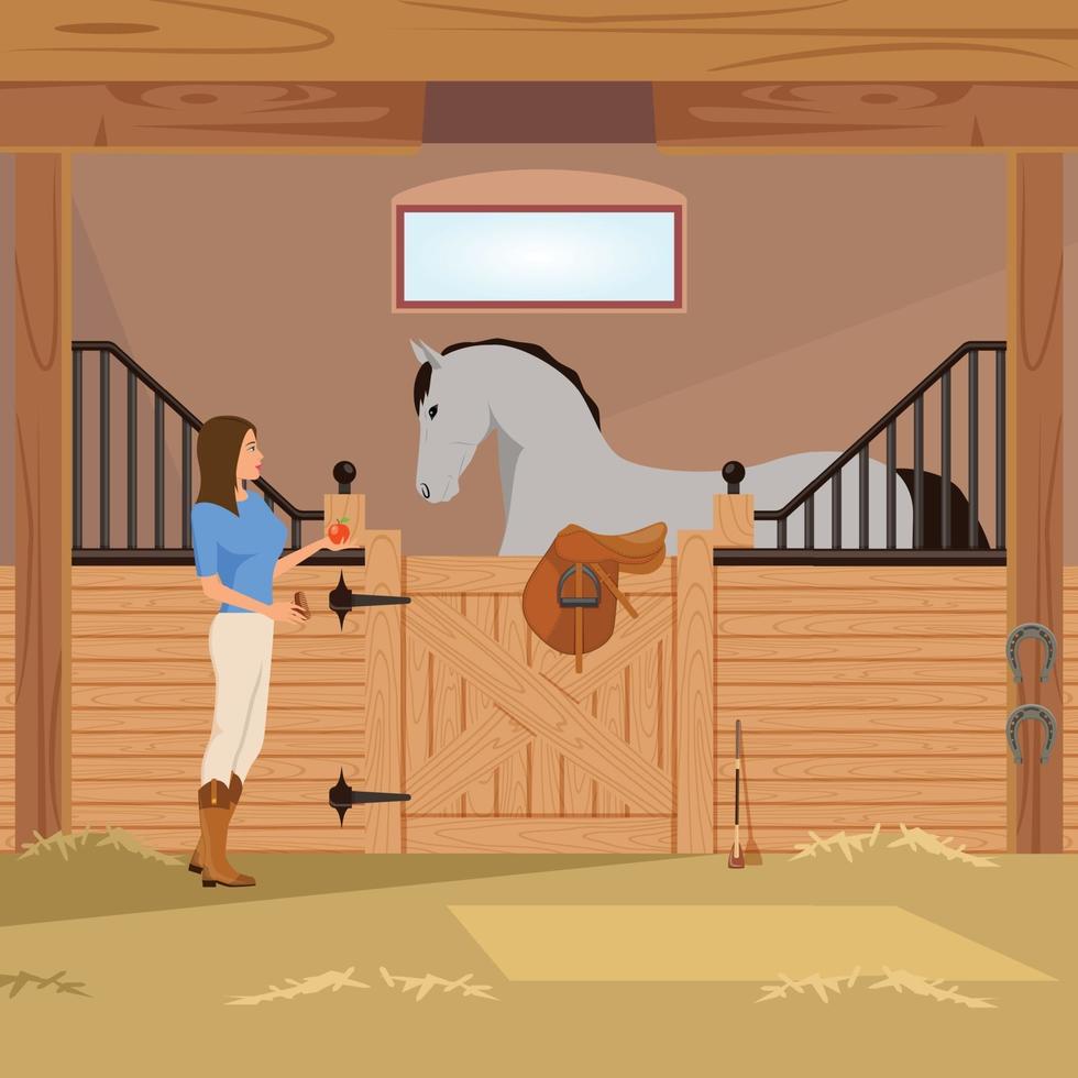 equestrian sports flat composition vector