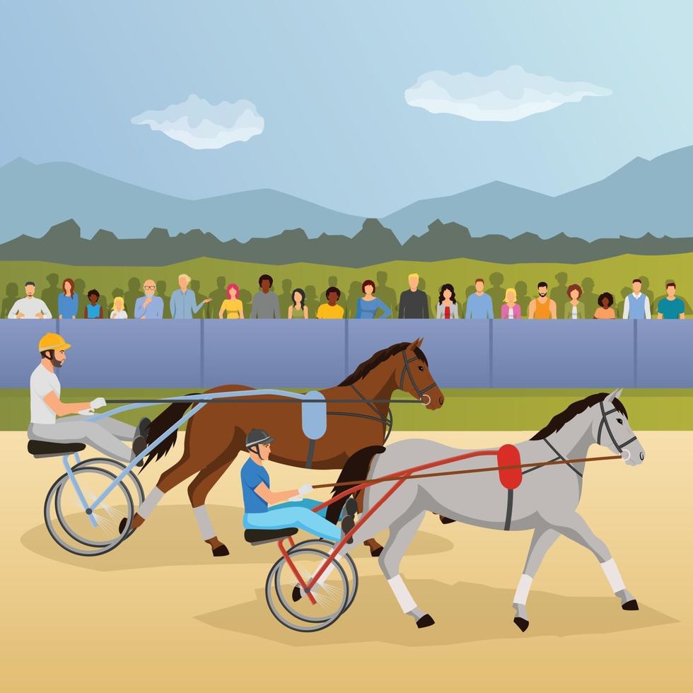 equestrian sports flat composition vector