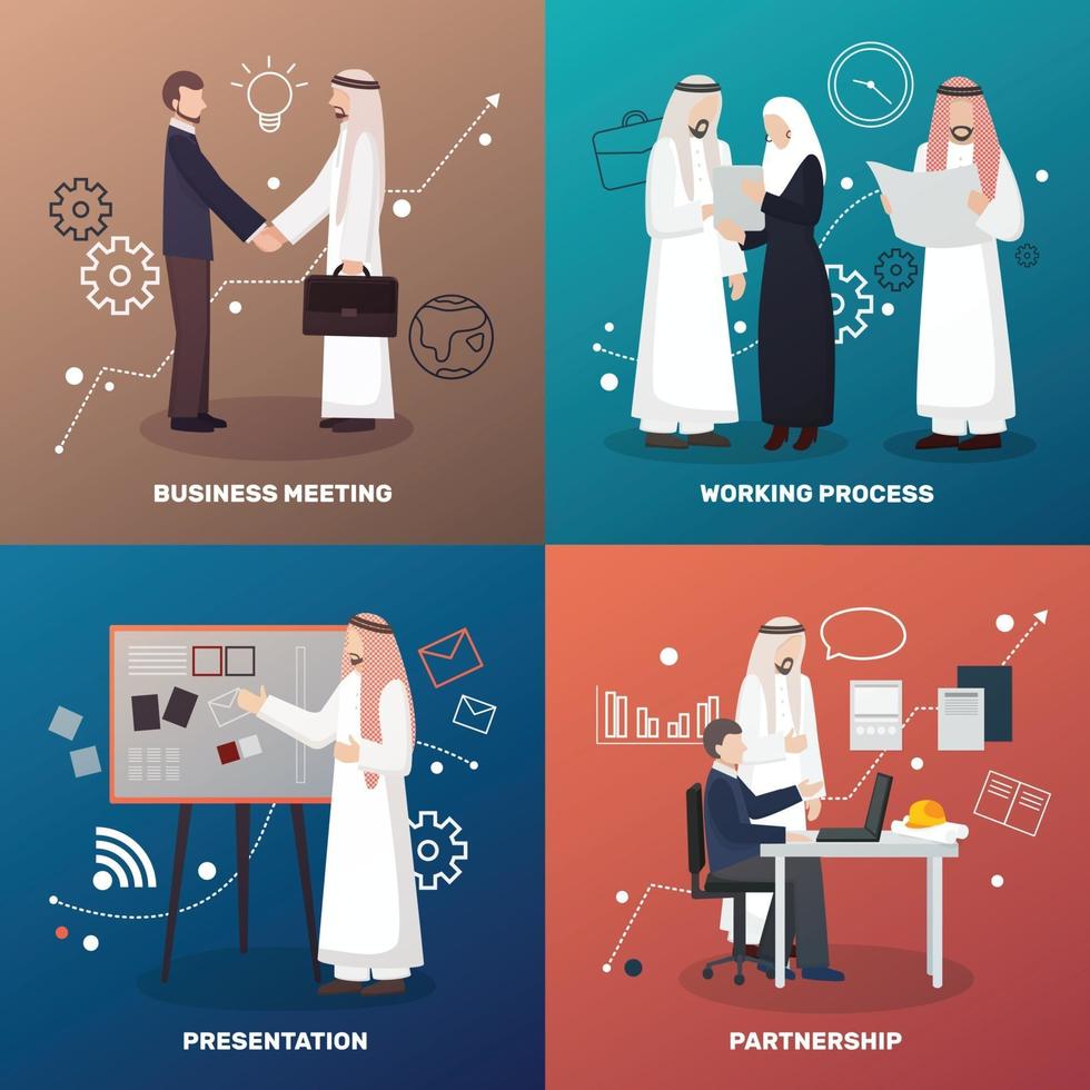 arab business people 2x2 vector