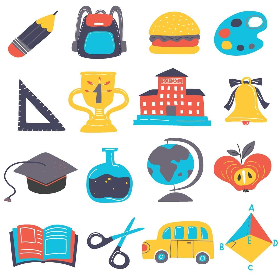 back to school set vector