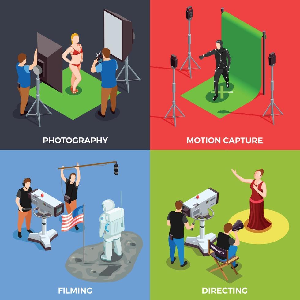 videographer operator cinematograph people 2x2 vector