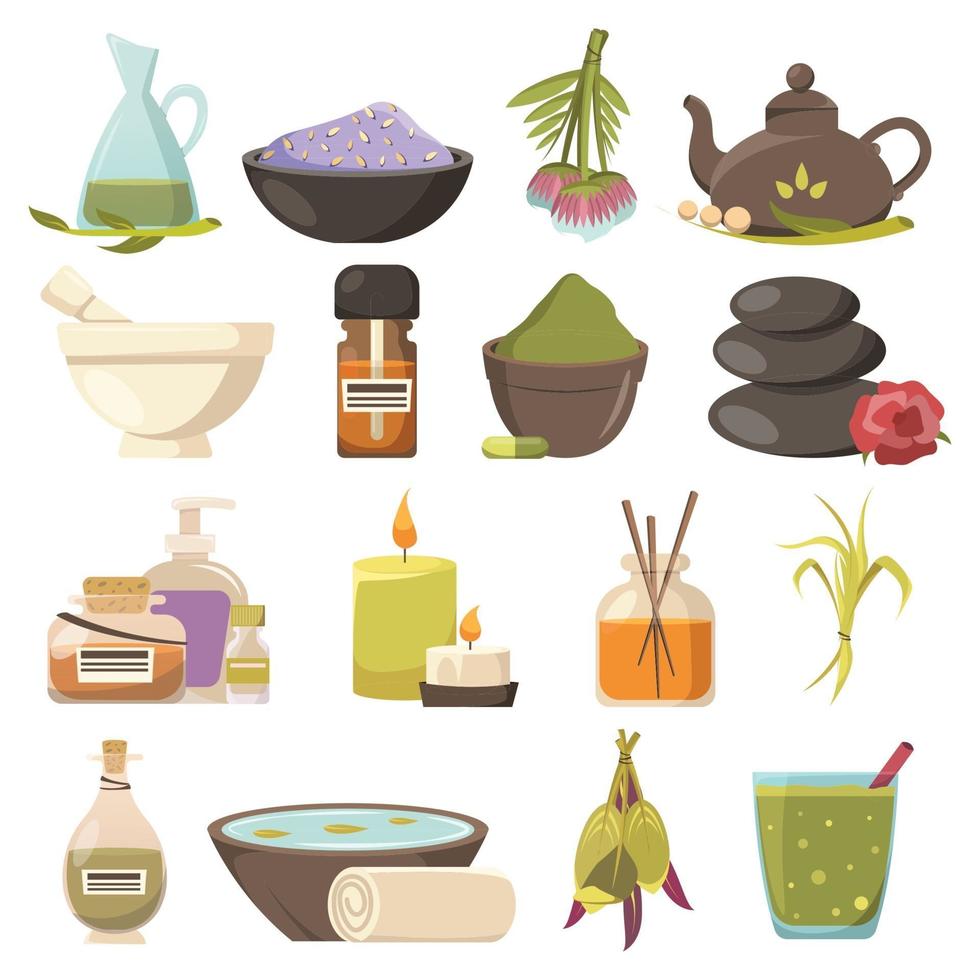 Natural cosmetology icons set vector