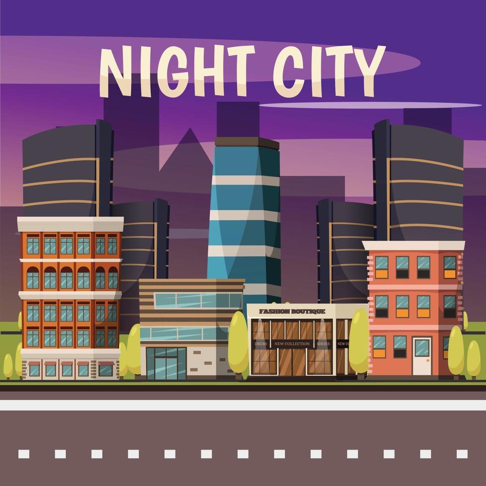 Night City Background Vector Art At Vecteezy