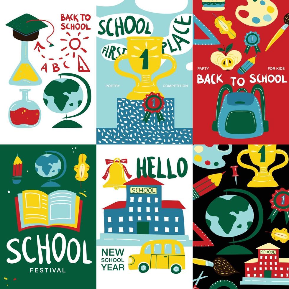 school posters banners vector