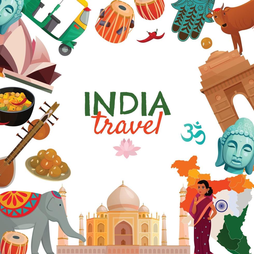 india travel frame vector