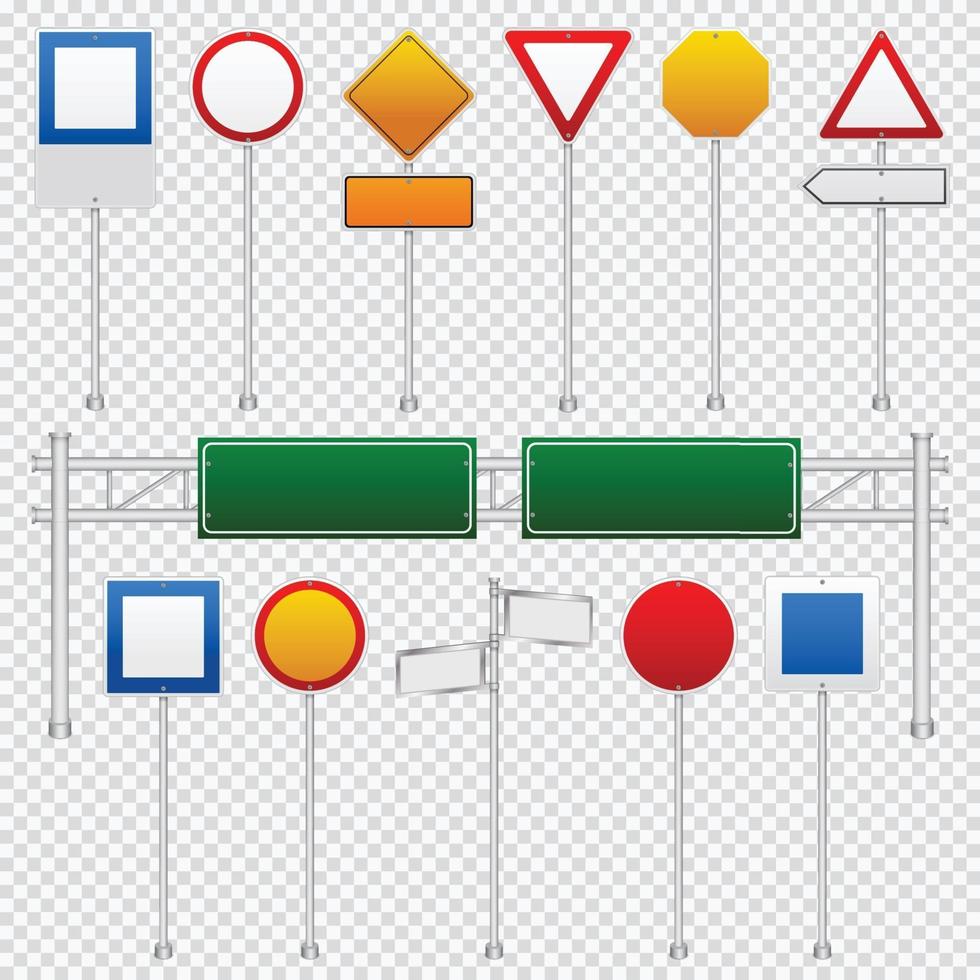 traffic sign color set vector