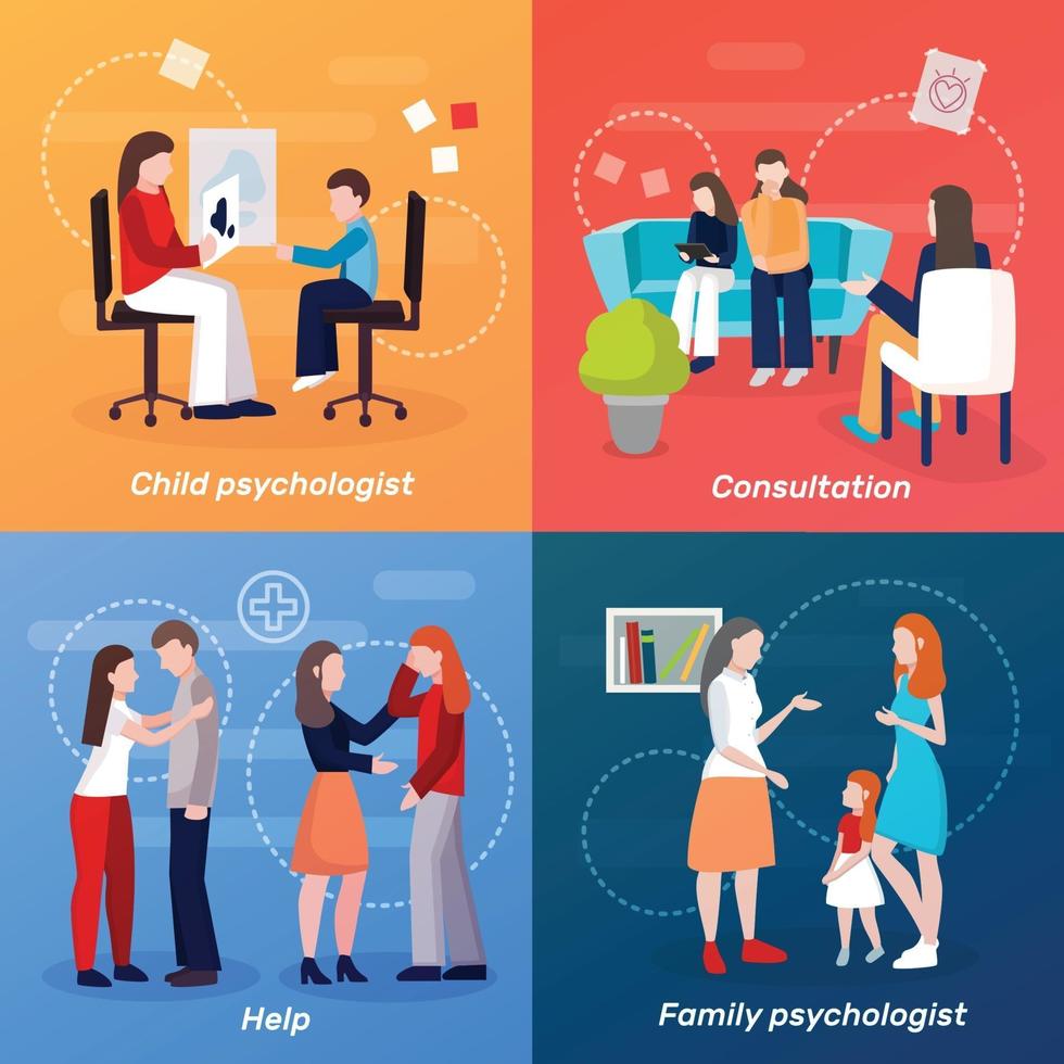 psychologist counseling people 2x2 vector