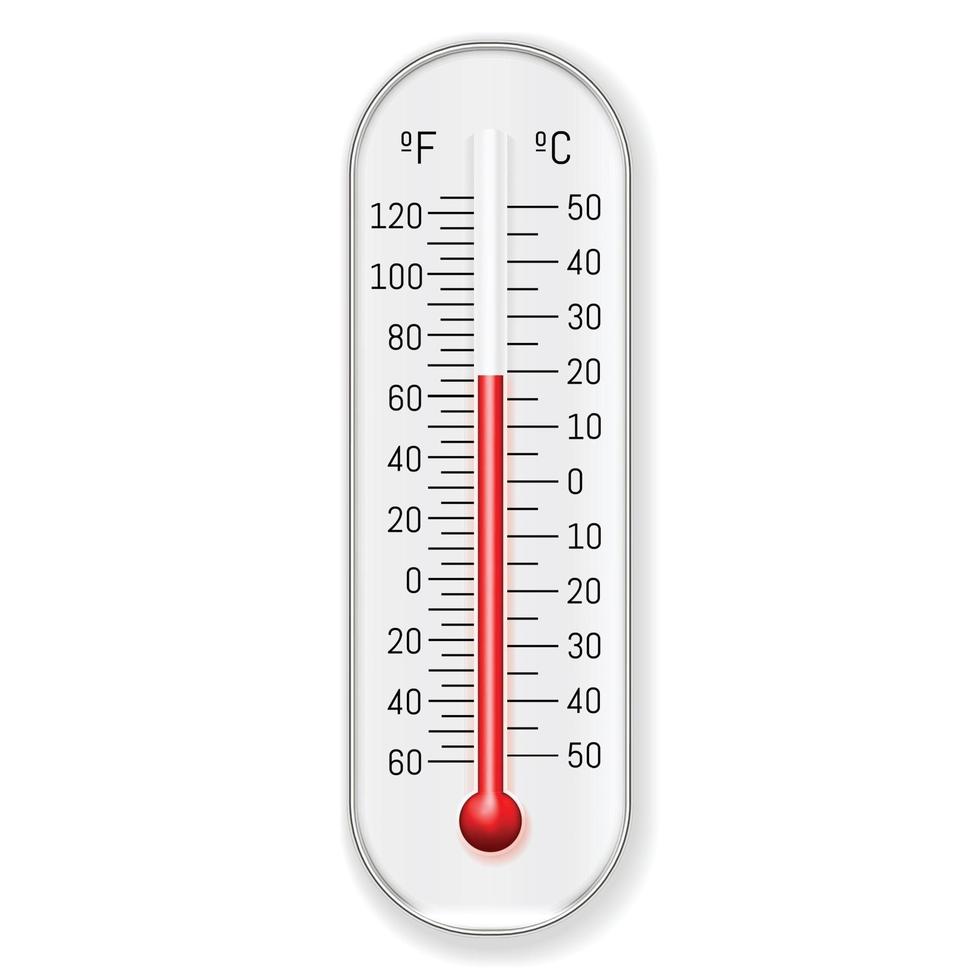 Temperature weather thermometers with Celsius and Fahrenheit scales.  realistic 3d weather thermometer icon density on white background. Sun.  Warm. Thermostat meteorology vector isolated icon 8370898 Vector Art at  Vecteezy