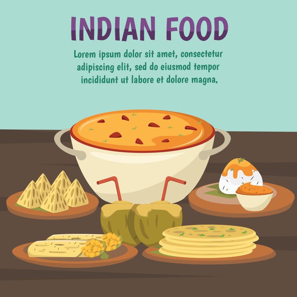 Indian food background vector