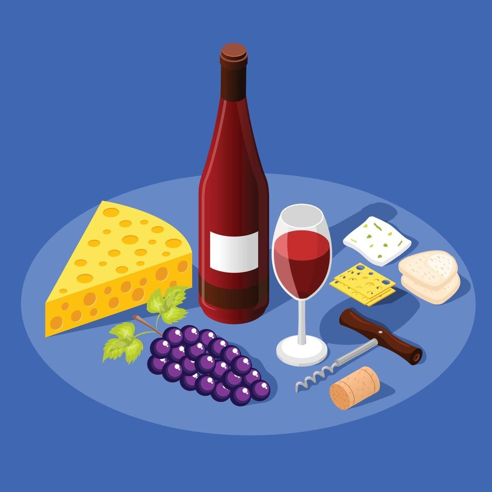 Isometric wine production background vector