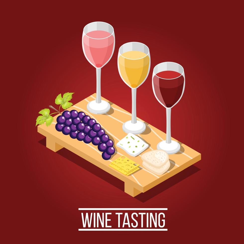 Isometric wine production background vector