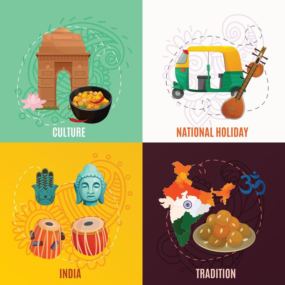 concepto de viaje de india vector