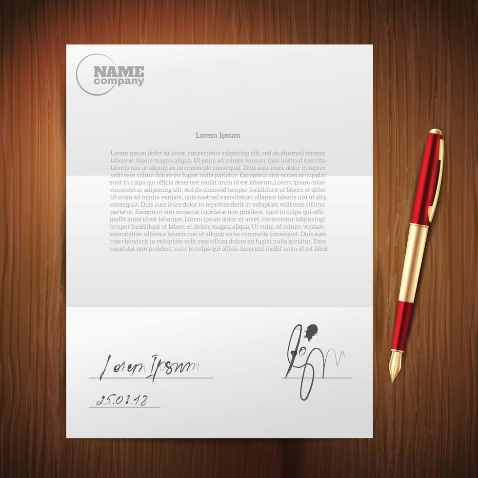 business pen paper set vector