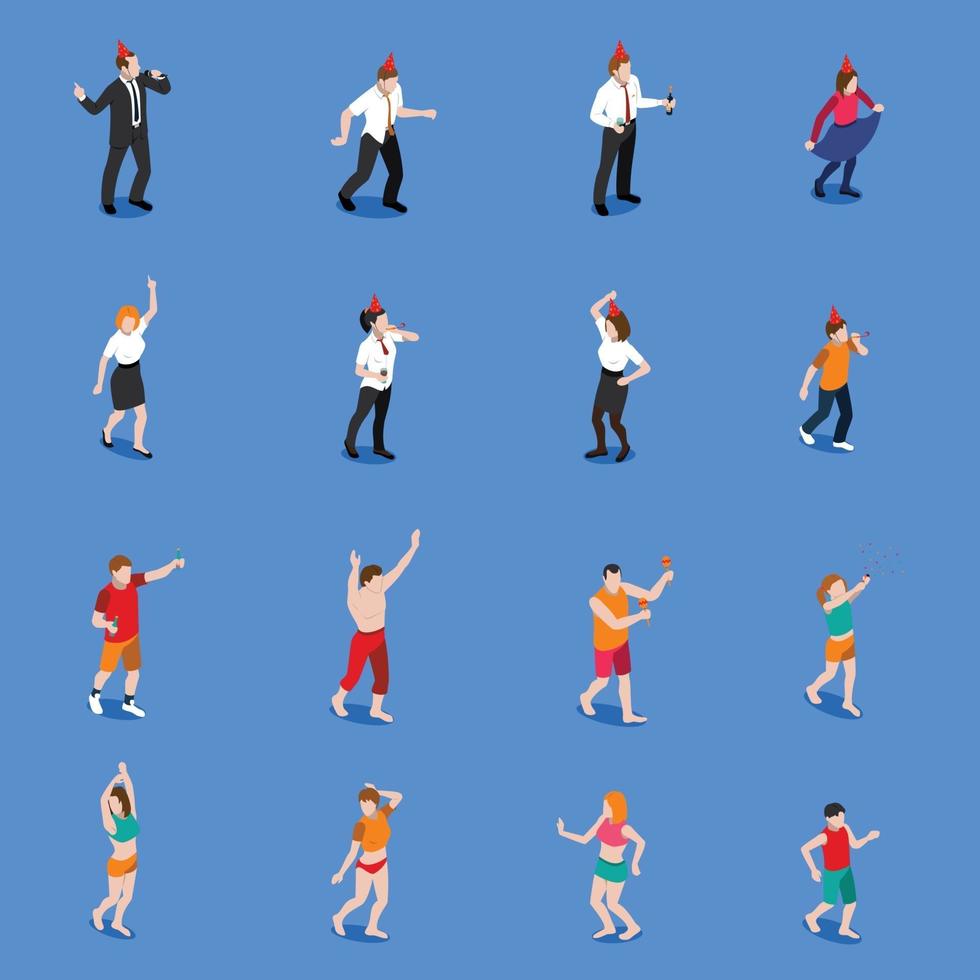party celebration people isometric vector