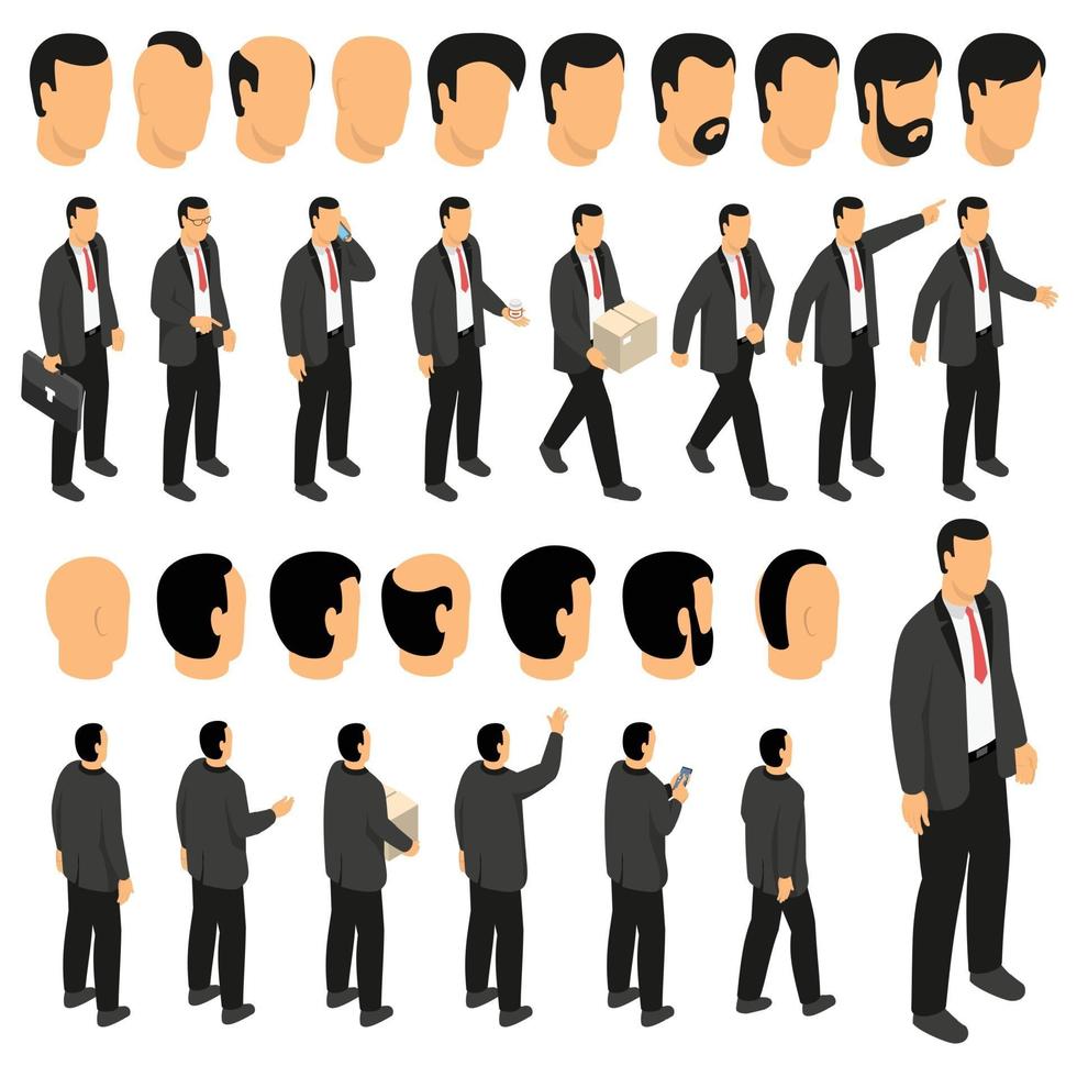 creation man business set vector