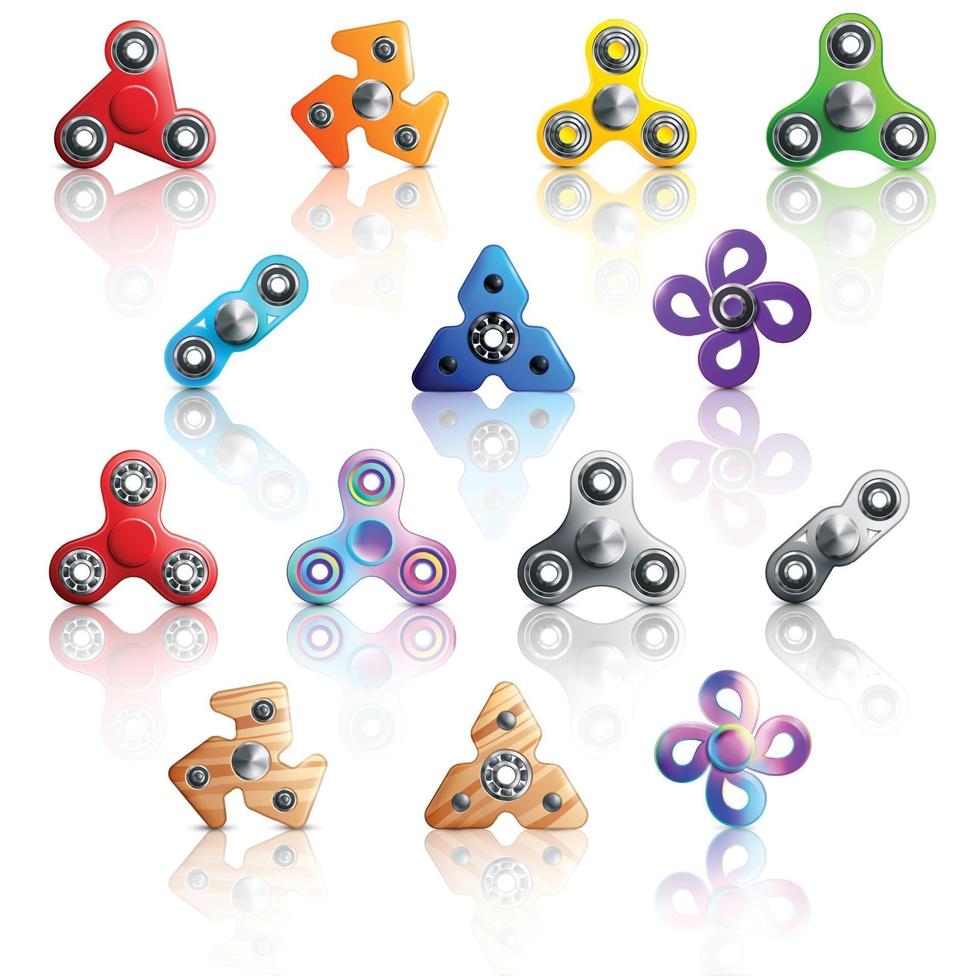 hand spinner toys set 2 vector