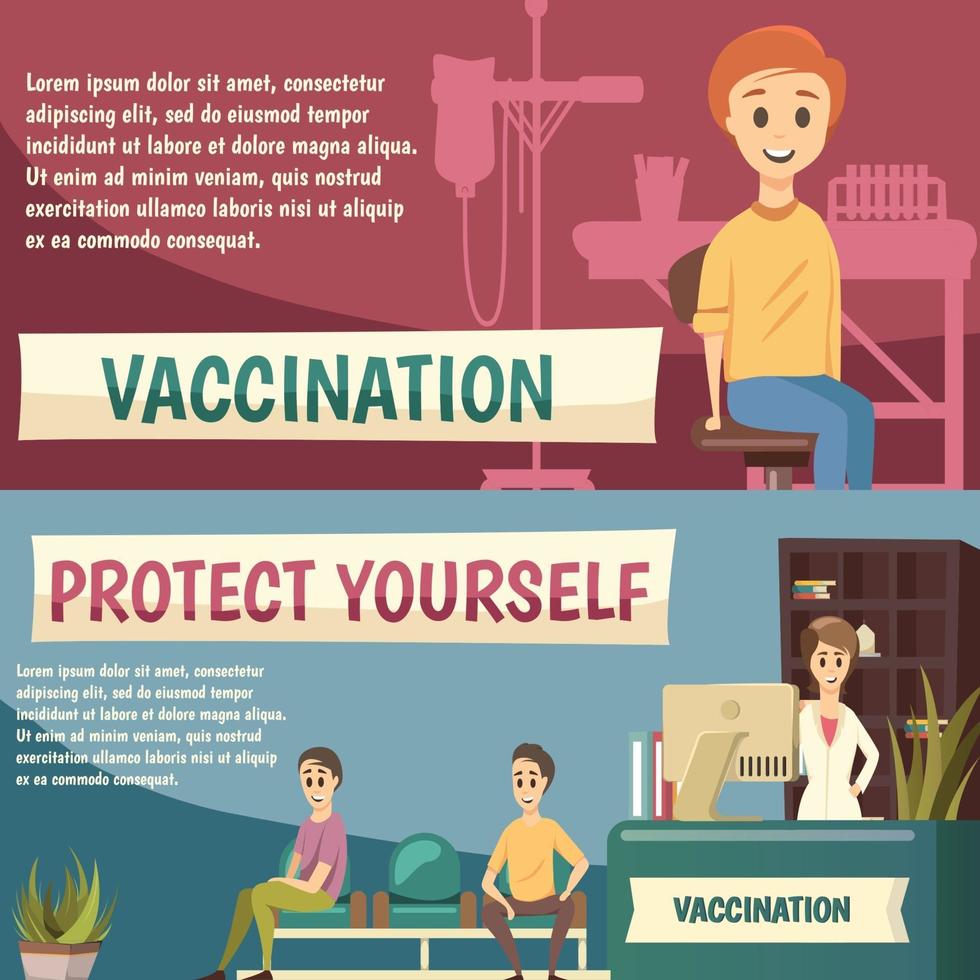 Compulsory vaccination orthogonal banners vector