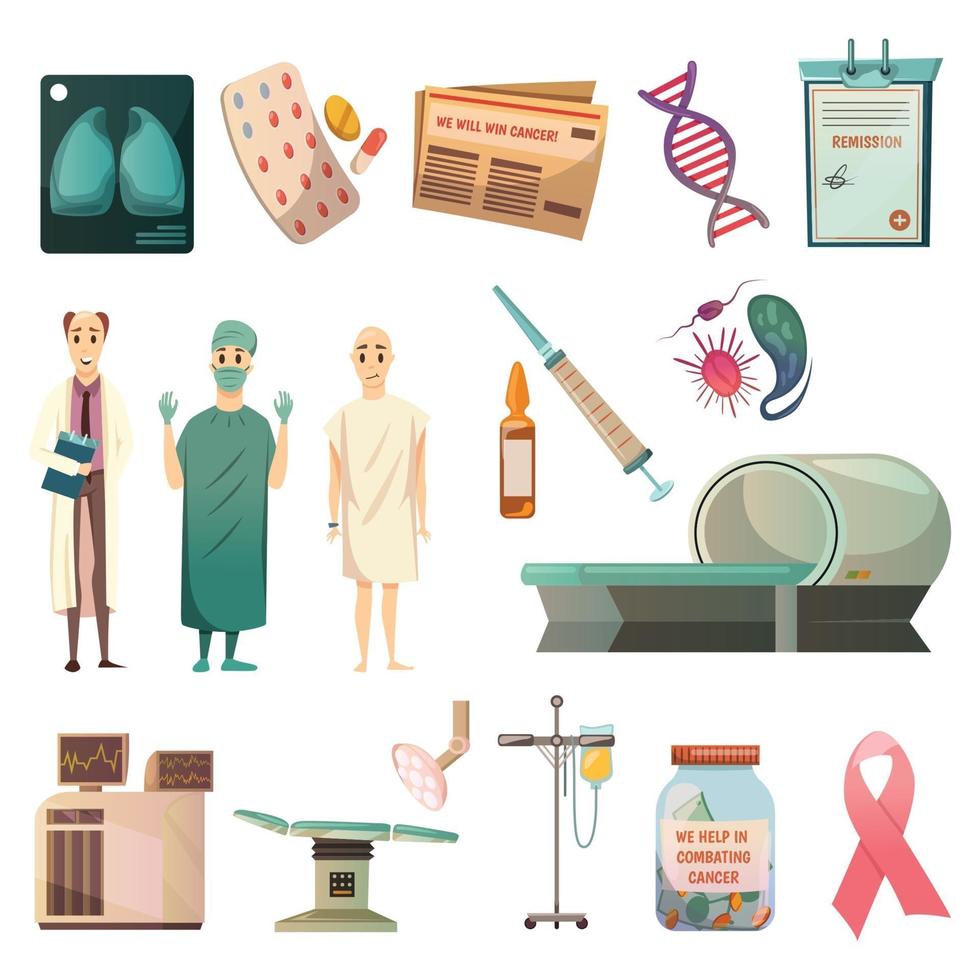 Defeat Cancer orthogonal icons vector