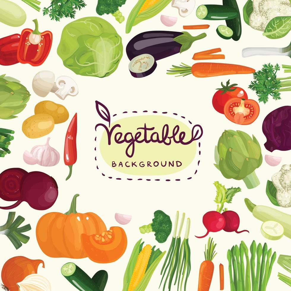 vegetables cartoon lettering vector