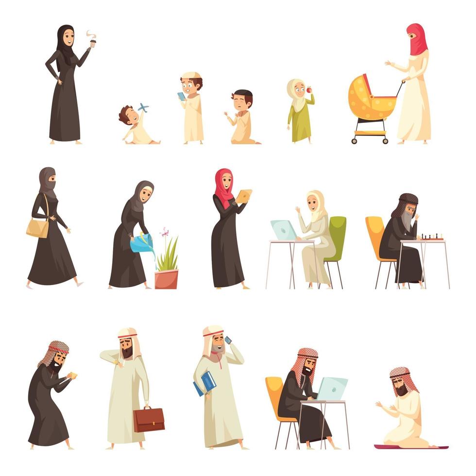arabs set illustration vector