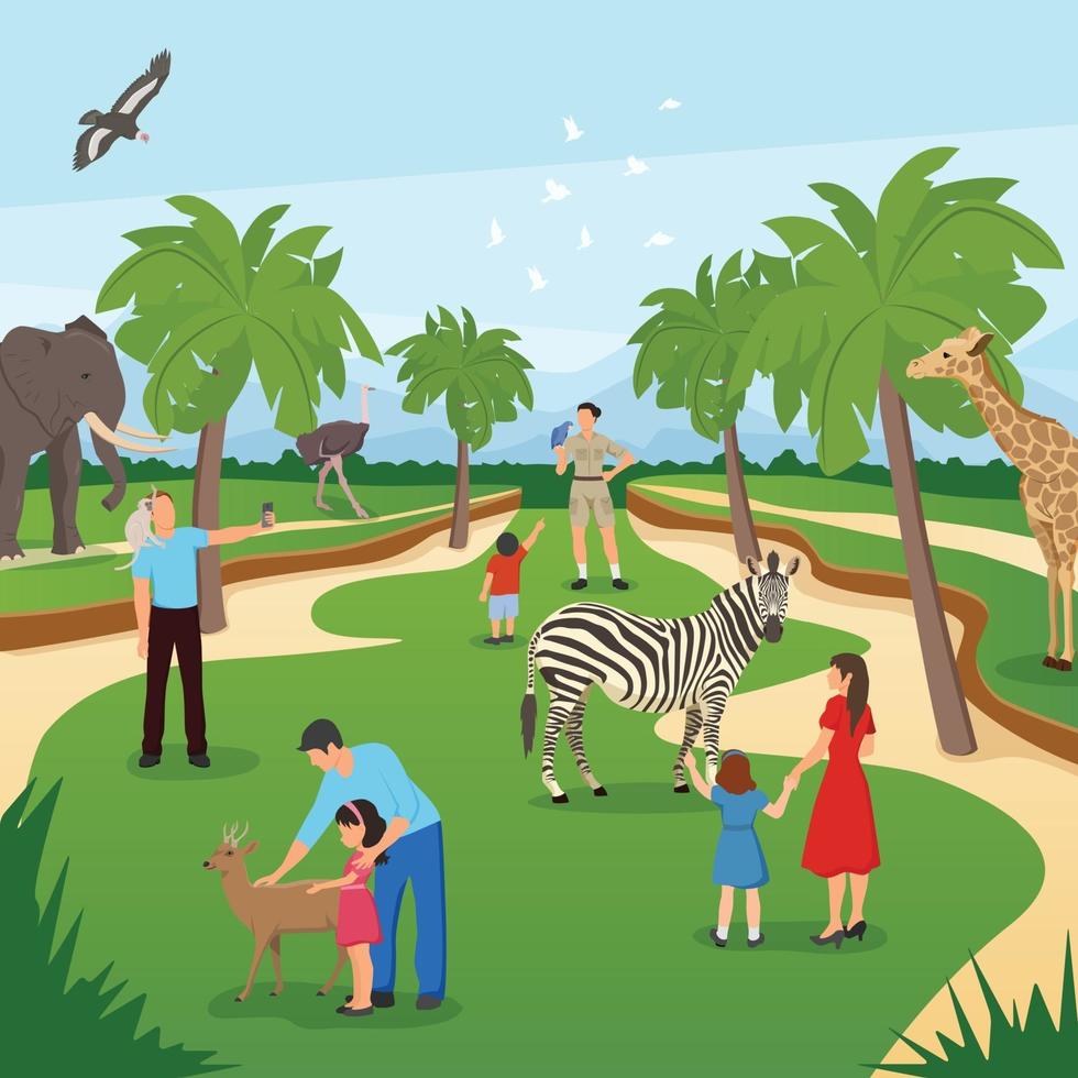 zoo flat composition vector