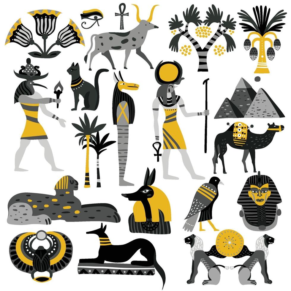 conjunto plano de egipto vector