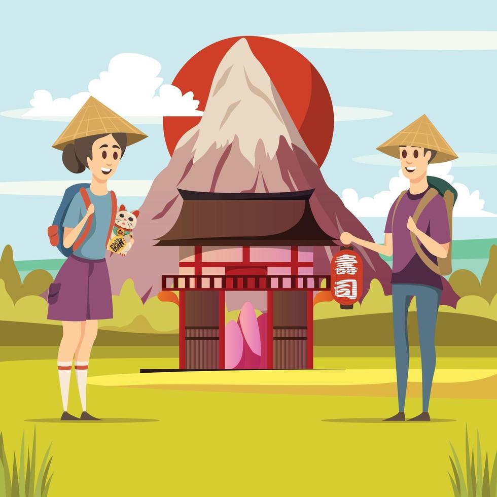 Japan travel background vector