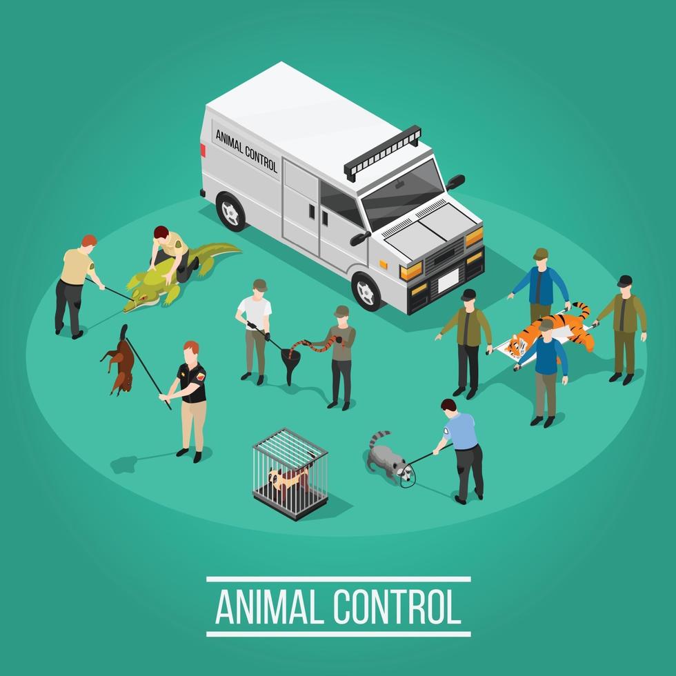 Pest control isometric composition vector
