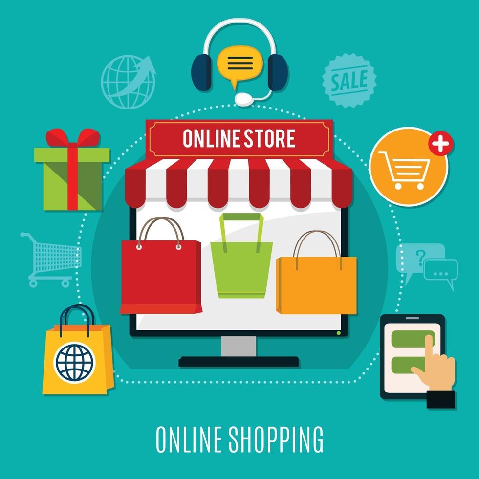 E-commerce flat illustration vector