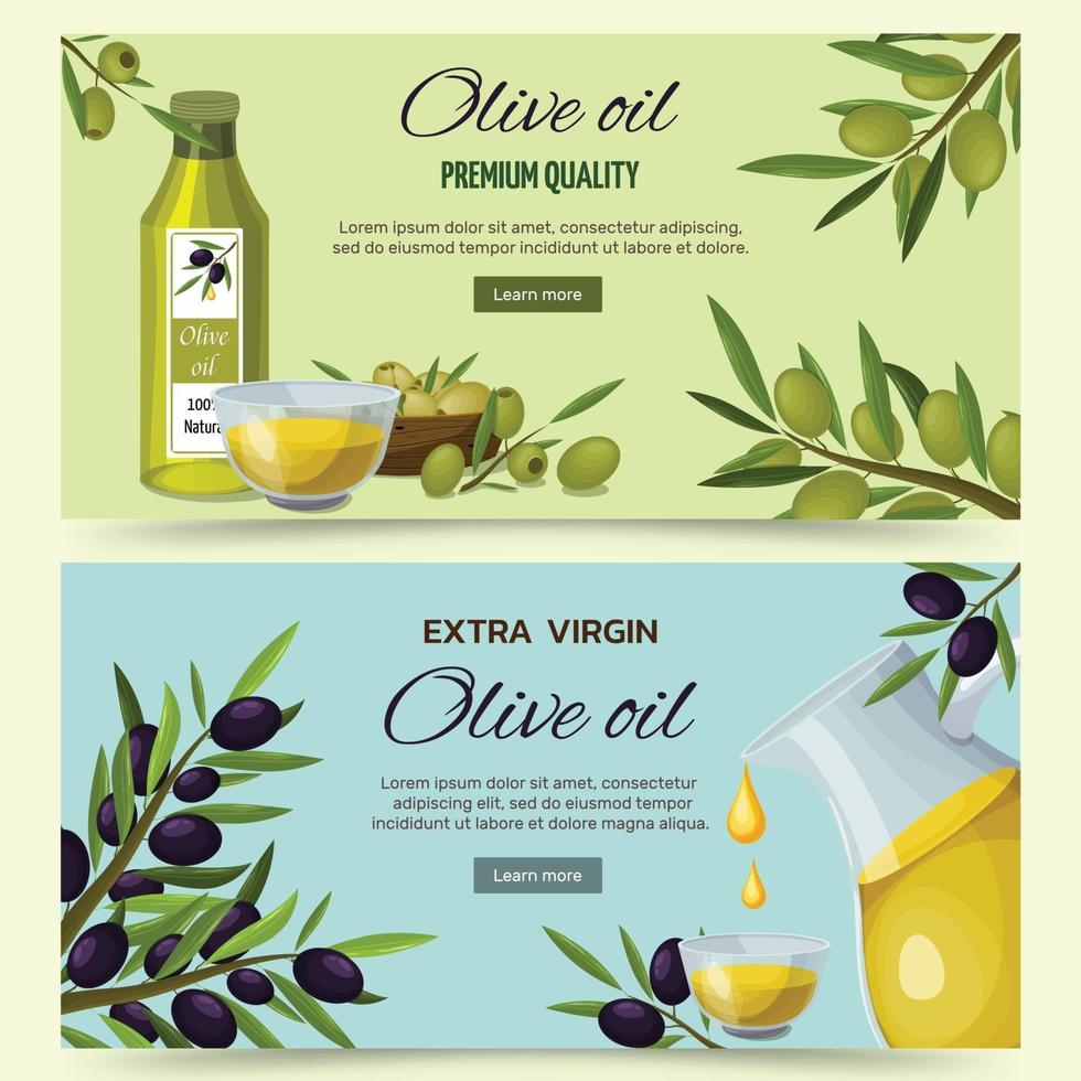 Olive cartoon banners vector