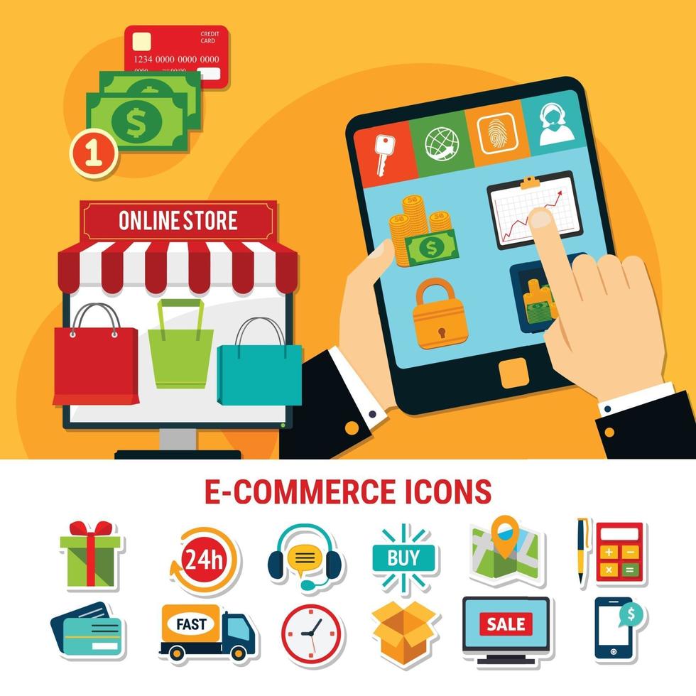 E-commerce flat illustration vector