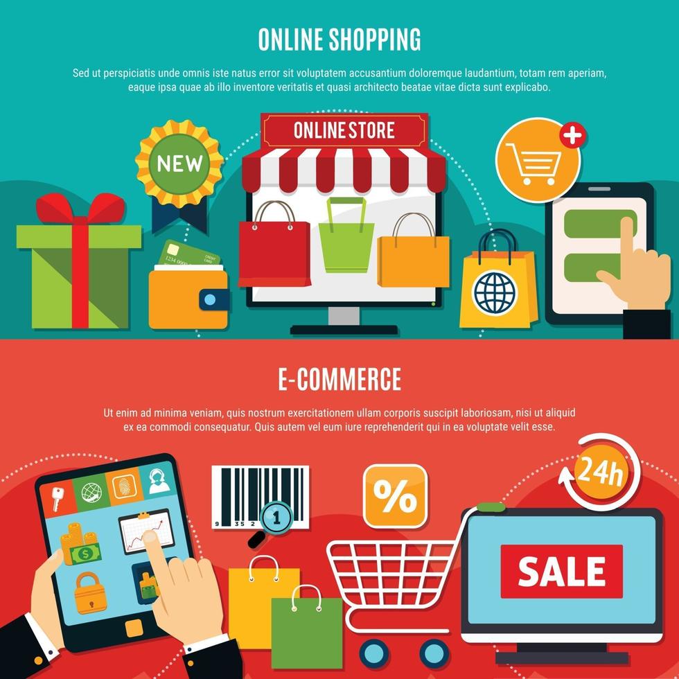 E-commerce banner set vector