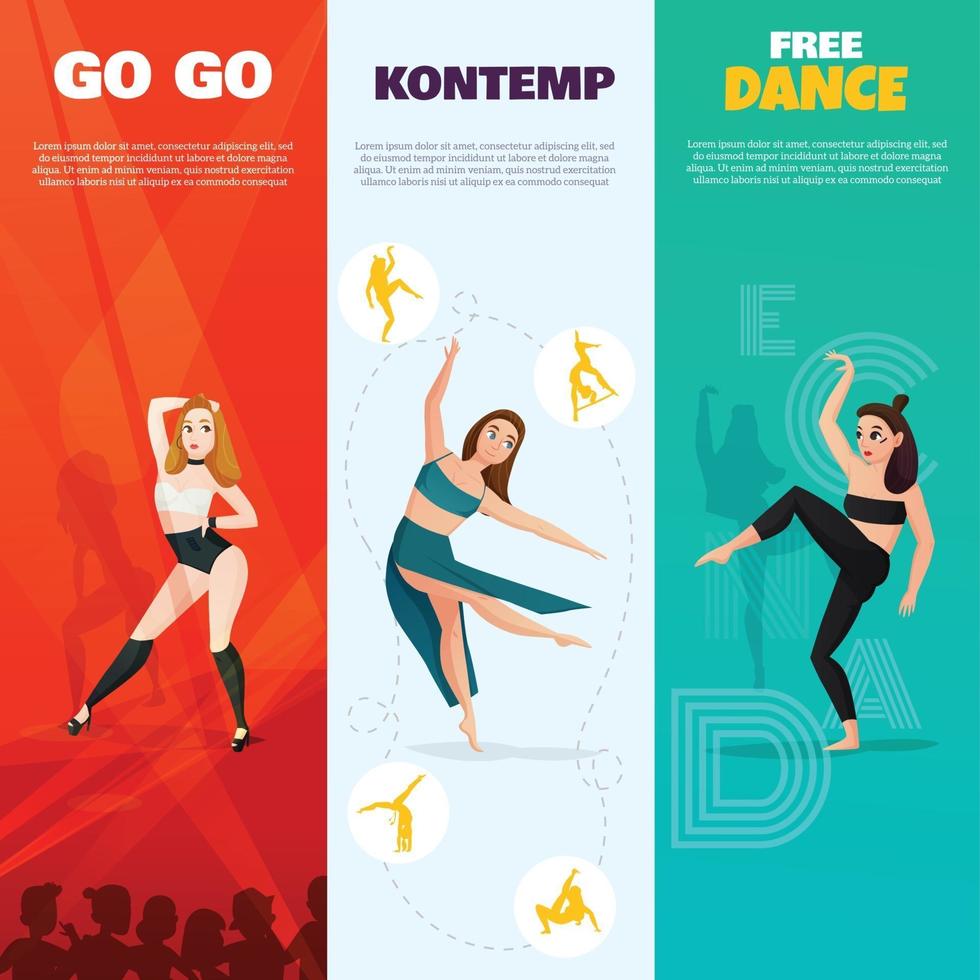 modern types dance vertical banners vector