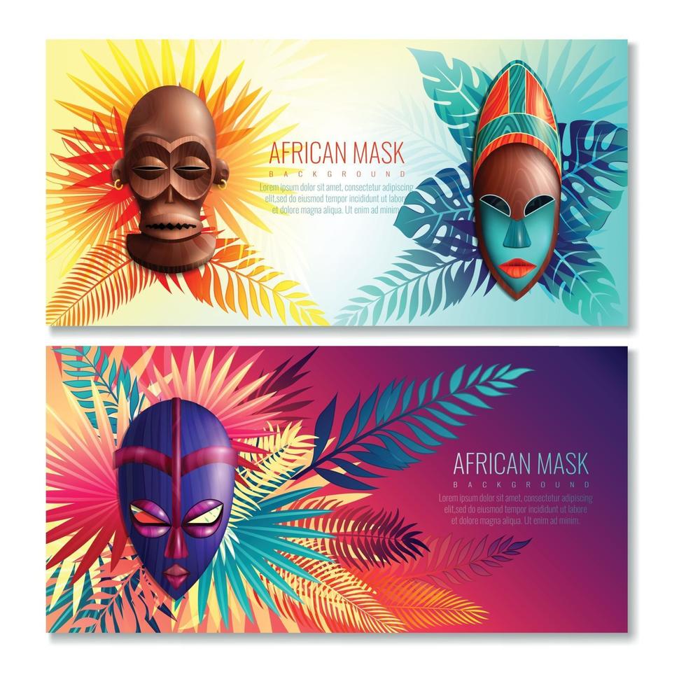 african horizontal banners vector