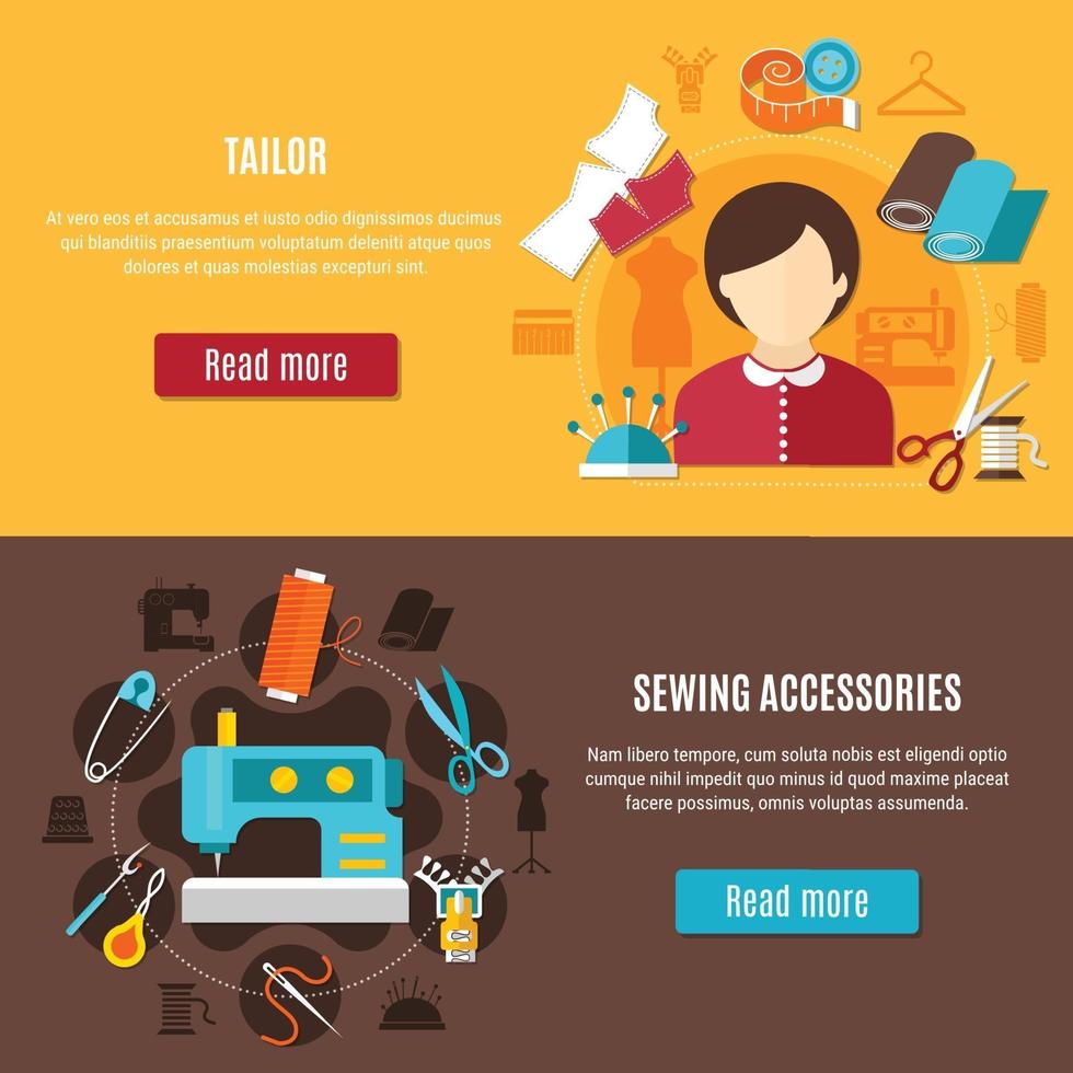 Sewing banner set vector