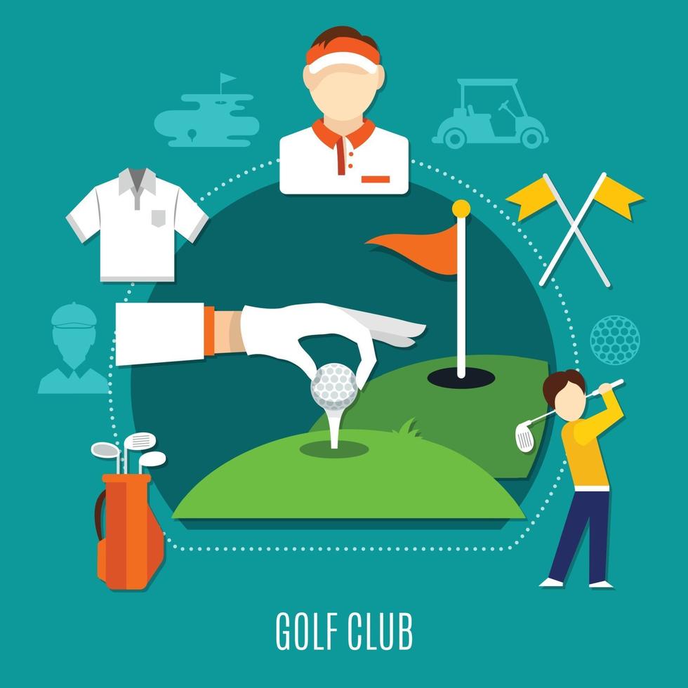 ilustración plana de golf vector