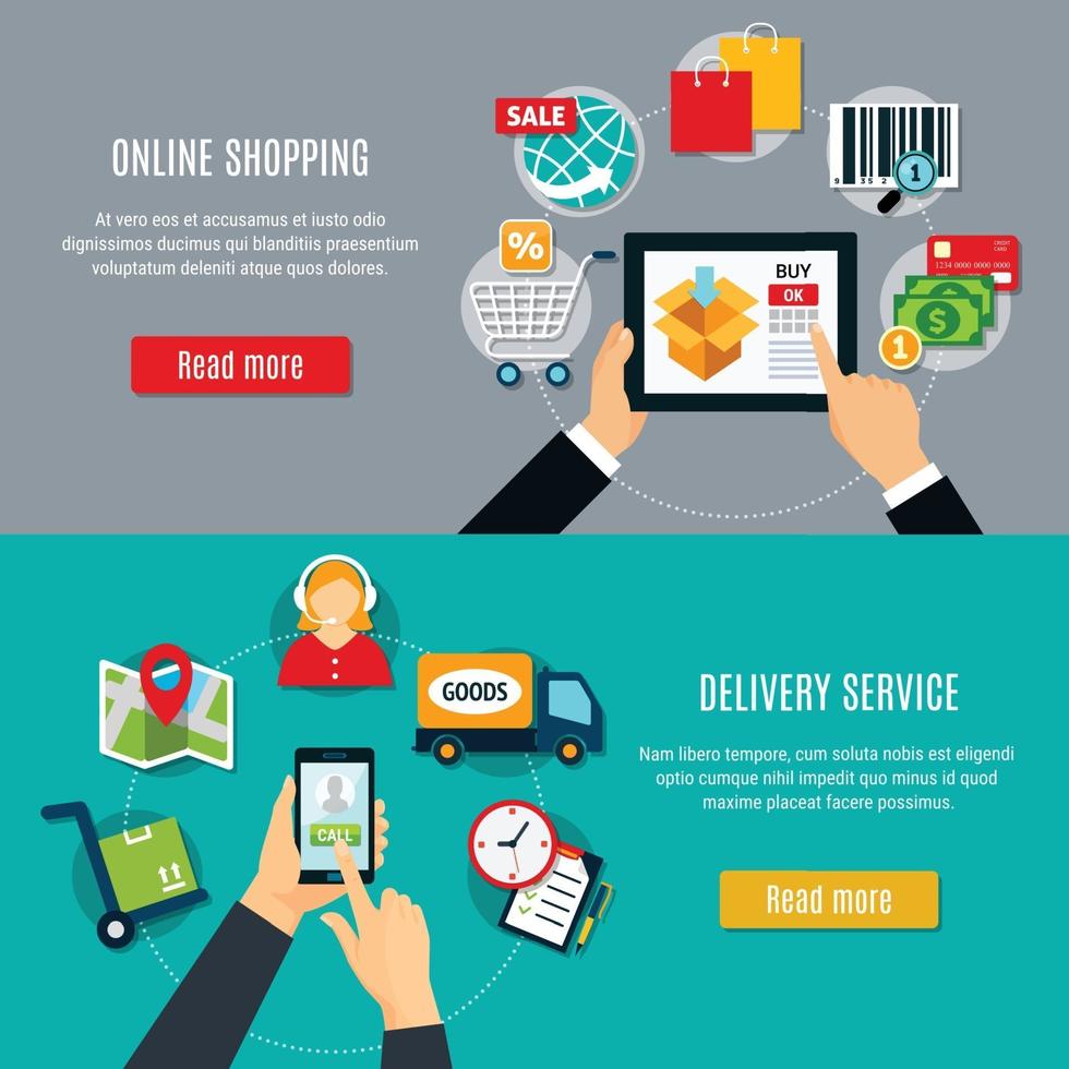 E-commerce banner set vector